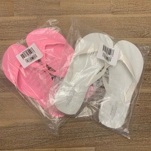 2 Pairs Old Navy Flip Flops Brand New Pink White 6